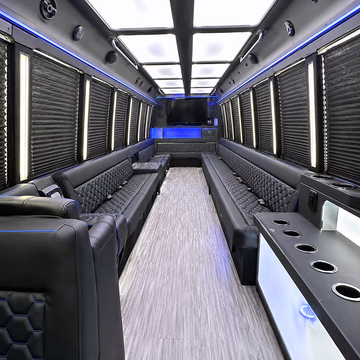 Lewisville Bachelor & Bachelorette Transportation party bus interior
