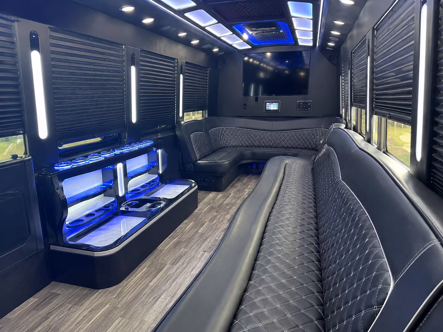 Lewisville Bachelor & Bachelorette Transportation party bus exterior