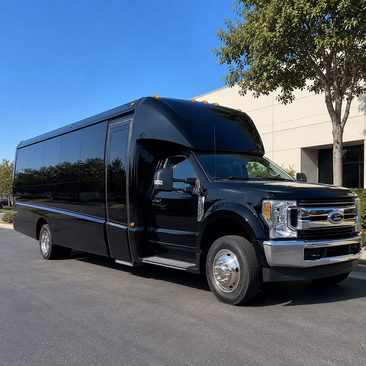 Lewisville Corporate Transportation party bus exterior