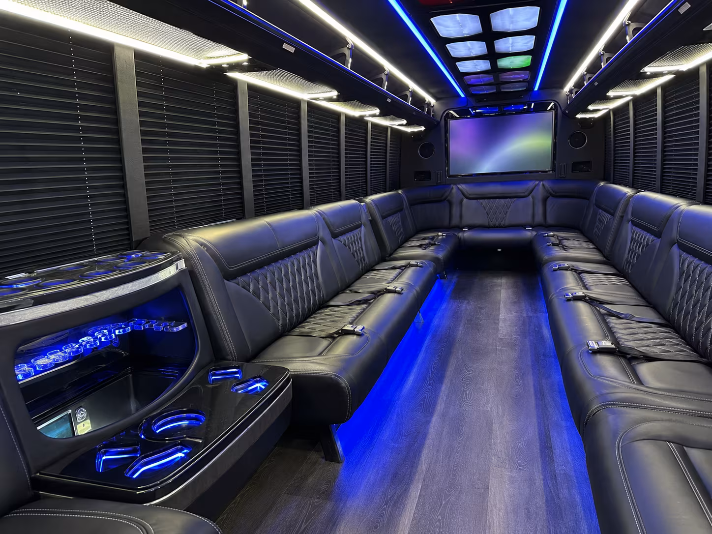 Lewisville Private Event Transportation party bus exterior