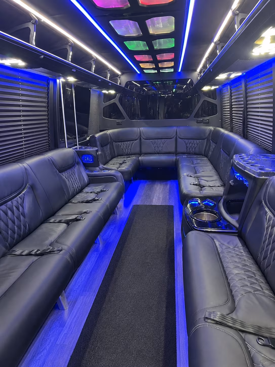 Lewisville Prom & Homecoming Transportation party bus interior