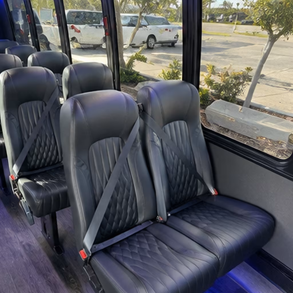 Lewisville School Event Transportation party bus interior