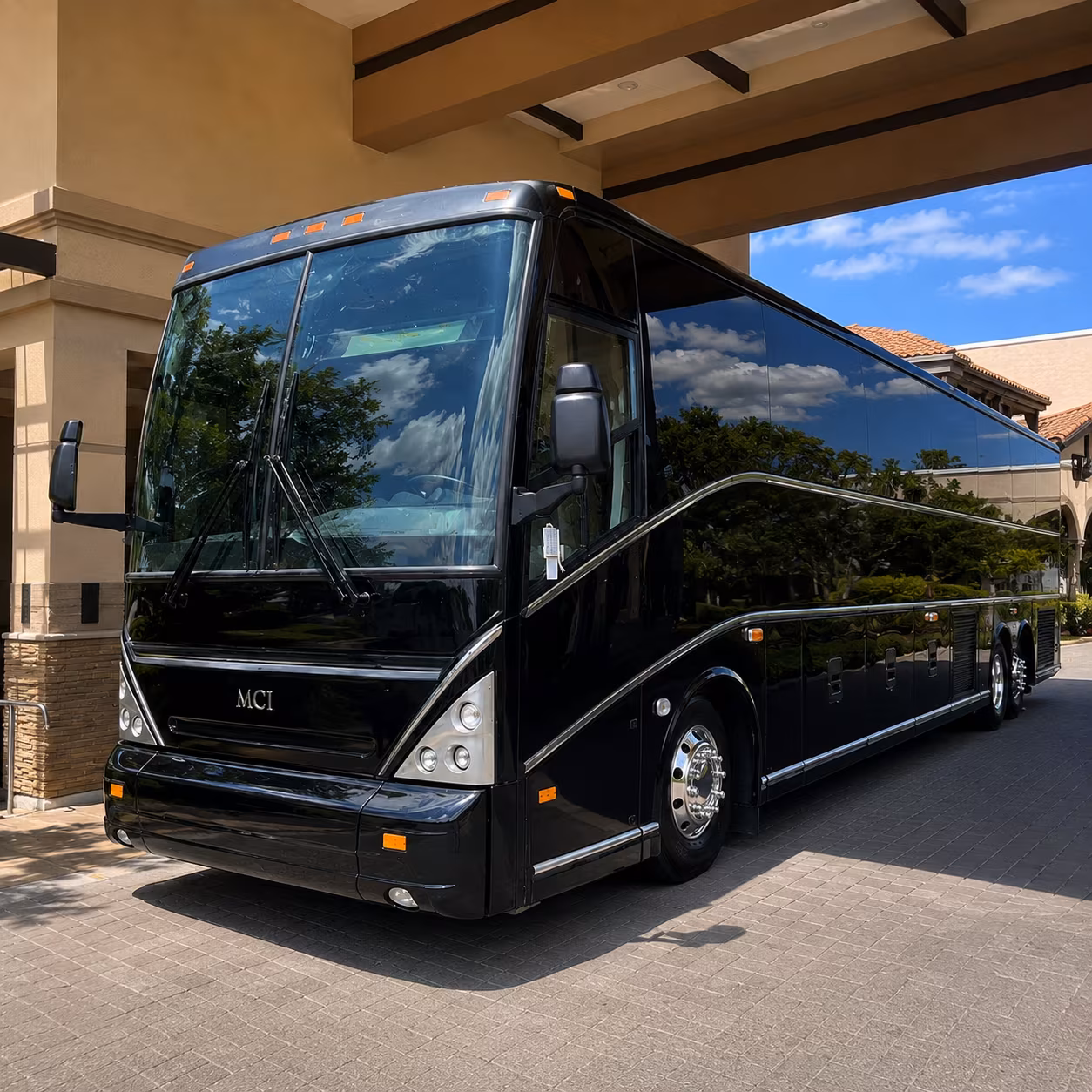 Lewisville School Event Transportation party bus exterior
