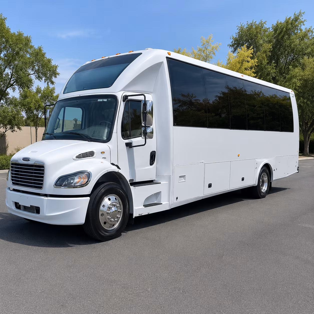 Lewisville Sporting Event Transportation party bus exterior