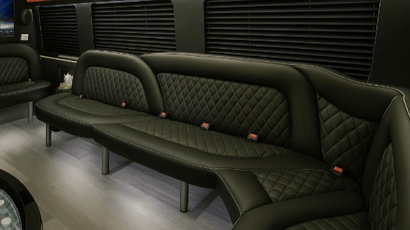Interior of Charter Bus Company Frisco's 14 Passenger Sprinter Limousine in Frisco