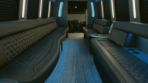 Interior of Charter Bus Company Denton's 20 Passenger Party Bus in Denton