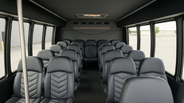 Interior of Charter Bus Company Lewisville's 25 Passenger Mini Bus in Lewisville