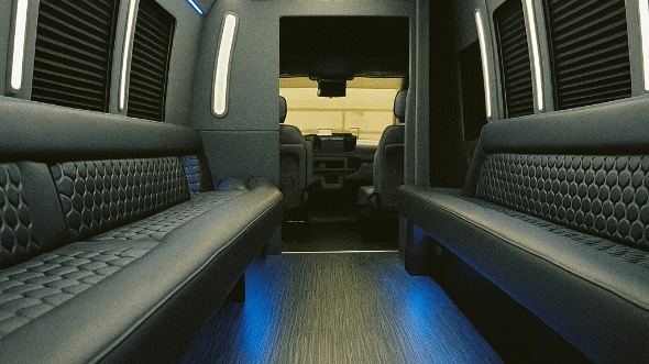 Interior of Charter Bus Company Mesquite's 25 Passenger Party Bus in Mesquite