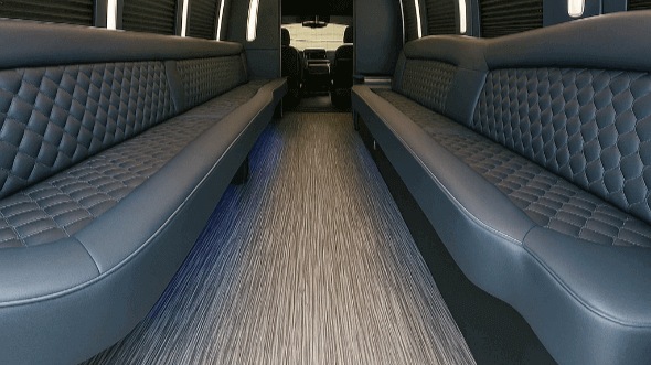 Interior of Charter Bus Company McKinney's 28 Passenger Party Bus in McKinney