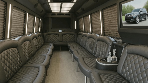 Interior of Charter Bus Company Richardson's 28 Passenger Party Bus in Richardson