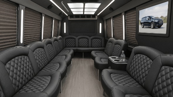 Interior of Charter Bus Company Frisco's 30 Passenger Party Bus in Frisco