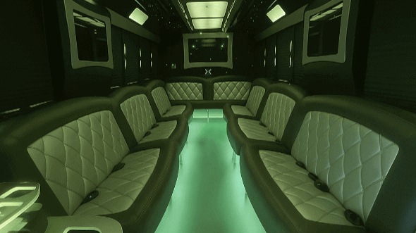 Interior of Charter Bus Company Dallas's 40 Passenger Party Bus in Dallas