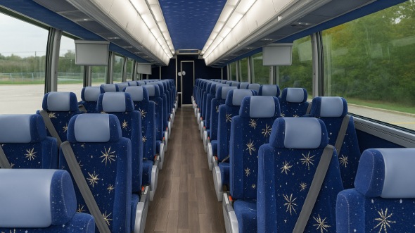 Interior of Charter Bus Company Lewisville's 47 Passenger Charter Bus in Lewisville