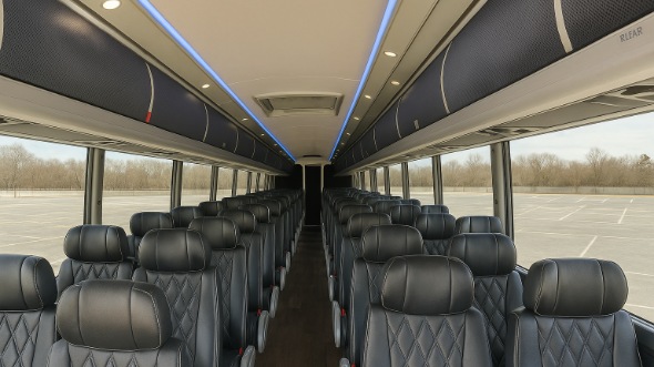 Interior of Charter Bus Company Lewisville's 48 Passenger Charter Bus in Lewisville
