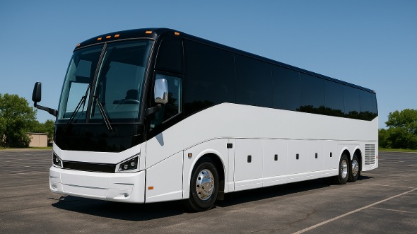 Exterior of Charter Bus Company Irving's 50 Passenger Party Bus in Irving