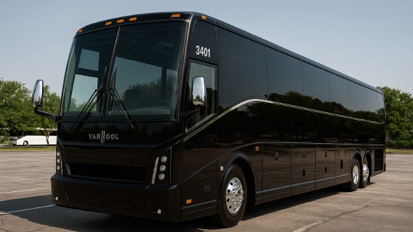 Exterior of Charter Bus Company Lewisville's 54 Passenger Charter Bus in Lewisville