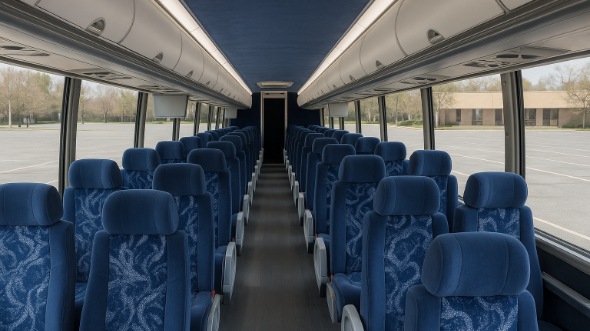 Interior of Charter Bus Company Lewisville's 55 Passenger Charter Bus in Lewisville