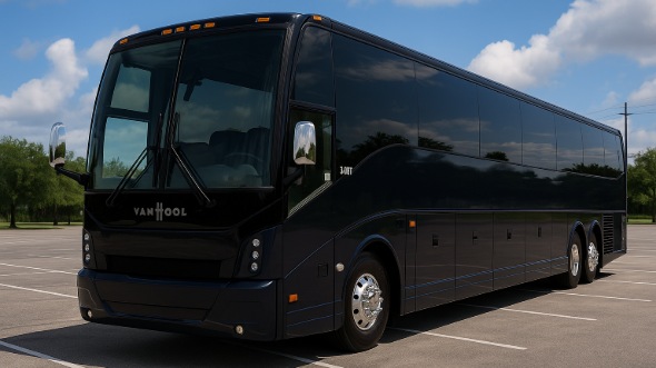 Exterior of Charter Bus Company Lewisville's 56 Passenger Charter Bus in Lewisville