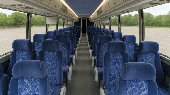 Interior of Charter Bus Company Lewisville's ADA Charter Bus in Lewisville
