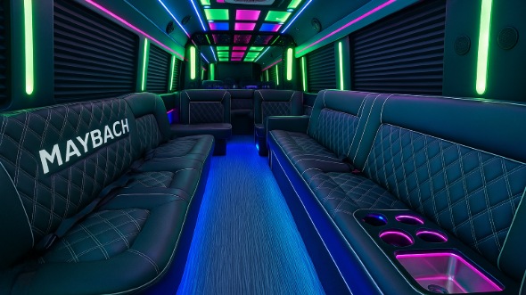 lewisville 20 passenger party bus inside